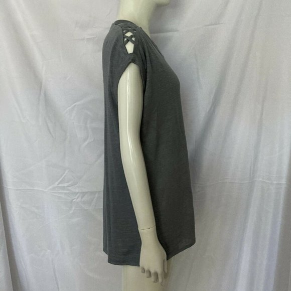 🦋 Chaser Womens Ribbed Med Shoulder cutout Gray - Picture 4 of 8